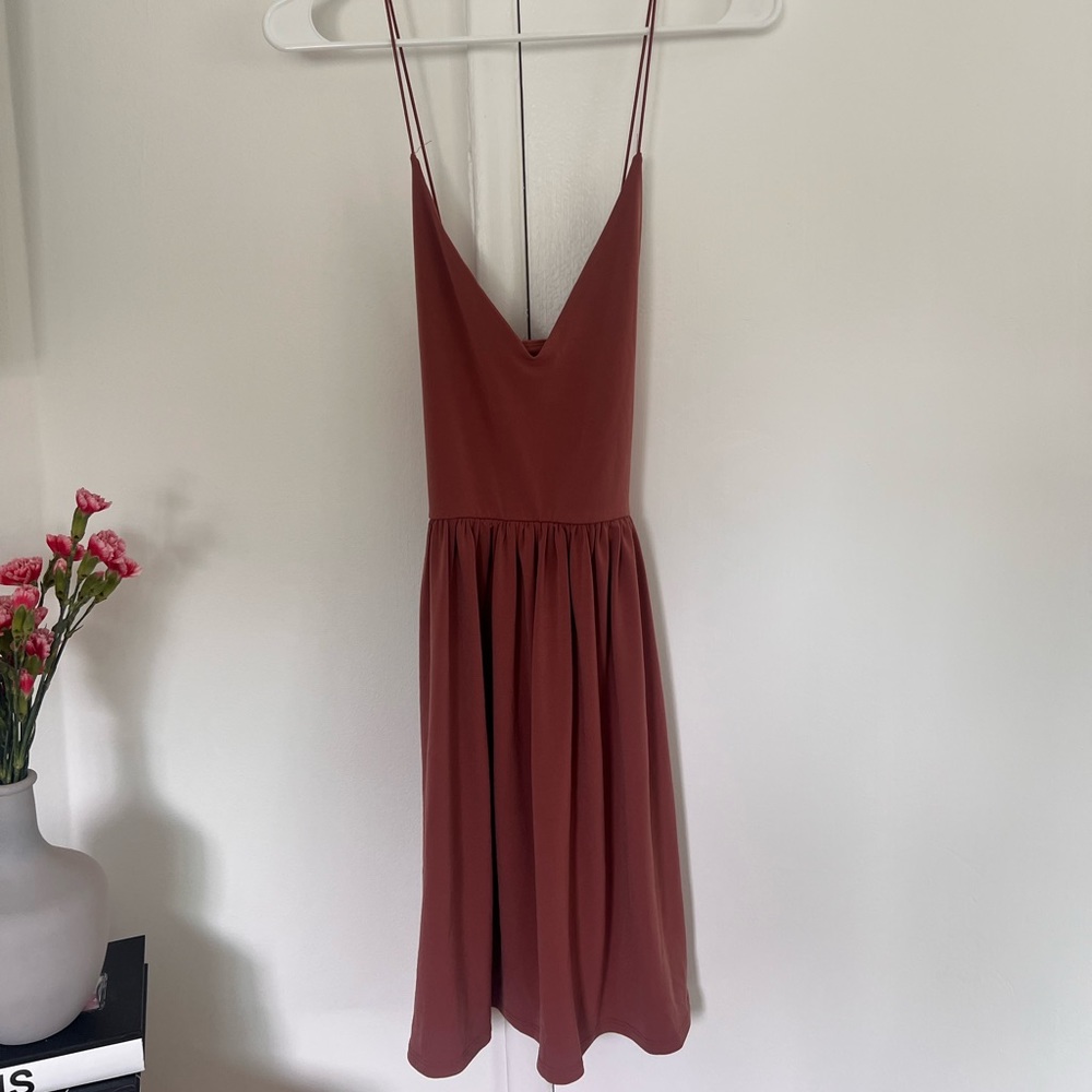 Maroon cross back dress